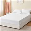 RUIKASI Lenzuolo con Angoli Matrimoniale - Oeko Tex Lenzuola Sotto con Angoli ed Elastico per Letto in Microfibra, 160x200 Bianco