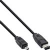 InLine Cavo FireWire 34642, connettore IEEE1394 a connettore a 6 pin, nero, 1,8 m