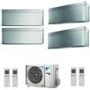 Daikin CLIMATIZZATORE DAIKIN STYLISH TOTAL SILVER QUADRI SPLIT 9000+9000+9000+12000+4MXM68 R32