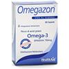 HealthAid Integratore Omega 3 1250mg - Nuova Formula EnteriCare® con Olio di Pesce (Fish Oil) e Vitamina E, 30 Omega 3 Capsule SoftGel - Omegazon