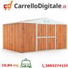 Box in Acciaio Zincato Casetta da Giardino in Lamiera 4.03 x 2.69 m x h2.15 m - 149 KG - 10.84 metri quadri - LEGNO