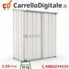 Box in Acciaio Zincato Casetta da Giardino in Lamiera 1.55 x 1.00 m x h1.92 m - 50 KG - 1,55 metri quadri - BIANCO