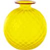 VENINI SPA VASO MONOFIORE BALLOTON, FORO PICCOLO GINKGO BILOBA - GIALLO, L 100.29 - h 24.5 x d 21 cm, 1.3 kg