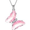 Aurora Tears, collana con ciondolo a forma di farfalla e cuore, in argento Sterling 925, con cristallo e pietra di nascita, ideale come regalo di nozze e compleanno per donne, Zirconia cubica