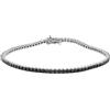 Fichera Preziosi Bracciale Tennis in Oro Bianco 18 kt E Diamanti Naturali Neri da 3,60 ct NUOV...