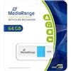 MediaRange USB flash drive, color edition, LIGHT BLUE, 64GB - MR974