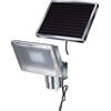 Brennenstuhl 1170840 Faretto solare a LED 350 lm SOL 80 IP44 per esterno, con segnalatore di movimento ad infrarossi 8xLED, cavo 4,75m colore argento aluminum