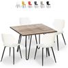 AHD Amazing Home Design Set tavolo quadrato 80x80cm design industriale 4 sedie polipropilene Sartis