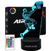 AIRUEEK Luce Notturna da Basket per Bambini, Lampada da Illusione 3D LED, Telecomando 16 Cambia Colore Dimmerabile, Regali Ragazzi Arredamento Camera da Letto, in ABS