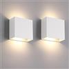 Fupe Lampada da parete a LED per interni a 2 elementi, lampada da parete moderna con luce verso l'alto e verso il basso, 12W, bianco caldo, 3000K, lampada da parete per interni, 1200lm, per soggiorno