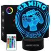 AIRUEEK Lampada PS4,16 Colori Con Telecomando Funzione, Lampada Gaming, Lampada 3d Usb, Decorazione Per La Camera Letto Gli Appassionati Di Gioco, Bambini, Uomini, Ragazzi E Ragazze (gamezone)