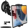 woleyi Supporto Tablet Auto Ventosa Parabrezza [Ventosa Super Potente] Porta Tablet Camion Cruscotto con Adattatore vite da 1/4 per iPad Pro Air Mini, Telefono, 4-12,9 e Gopro/Fotocamera
