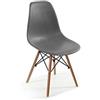 GICOS IMPORT EXPORT SRL Sedia in plastica 51 * 47 * 83 cm colore grigio seduta in plastica struttura legno e metallo MYA-814693