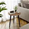 APICIZON Tavolino rotondo in legno, piccolo, per soggiorno, camera da letto, tavolino, con gambe in legno massiccio, 45 x 51 cm, noce
