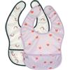 LÄSSIG Set di 2 bavaglini per neonati con chiusura in velcro idrorepellente/Lightweight Bib Happy Rascals Heart