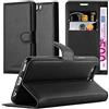 Cadorabo Custodia Libro per Huawei P10 in NERO CARBONE - con Vani di Carte, Funzione Stand e Chiusura Magnetica - Portafoglio Cover Case Wallet Book Etui Protezione