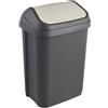 keeeper Pattumiera con Coperchio Basculante, 10 L, Swantje, Grigio Grafite