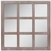 Stonebriar Quadrato Rustico a 9 Pannelli, 59,7 x 59,7 cm Specchio da Parete con staffe di Montaggio allegate, Legno, Bianco usurato, 23.5 x 23.5