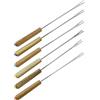 Fackelmann 31029 Forchette per fonduta in acciaio inox e manico in legno, picchi per fonduta, legno, acciaio inossidabile, 25 cm