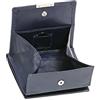 LEAS Portafoglio Piccolo Boxed Style e Anti RFID/NFC Tecnologia Blocco, Vera Pelle, Blu Special Edition''