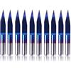 Genmitsu SainSmart Genmitsu 10 pezzi Nano Blue Coat Punti per incisione, punta da 0,1 mm, codolo da 1/8 pollici, set di frese CNC coniche a V