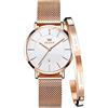 OLEVS Orologio da polso da donna con cinturino in rete ultra sottile impermeabile al quarzo giapponese alla moda e data