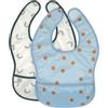 LÄSSIG Set di 2 bavaglini per neonati con chiusura in velcro idrorepellente/Lightweight Bib Happy Rascals Smile