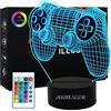 AIRUEEK Lampada Gaming PS4,16 Colori Con Telecomando Funzione. Lampada 3d Usb, Decorazione Per La Camera Letto Gli Appassionati Di Gioco Bambini Uomini Ragazzi