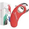 Kitchen Mama Epic One Apribottiglie Multifunzione - Apre Bottiglie con Tappi a Vite, Tappi a Corona, Lattine, Linguette, Barattoli - Ergonomico, Adatto a Mani con Artrite (Rosso)