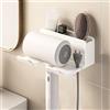 Vientiane Porta Phone Bagno da Muro, Porta Asciugacapelli, supporto Asciugacapelli, Porta per Asciugacapelli da Parete, Supporto Phon da Parete, Autoadesivo, da Appendere Alla Parete per il Bagno (Bianco)