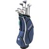 Wilson Set di Mazze da Golf Magnolia, Inclusa Sacca di Trasporto Stand Bag, Driver, Fairway 5, Ibrido 4, 5, 6, Ferri 7, 8, 9, PW, SW, Putter, Copri Mazze, Donna, Per Destrorsi, Navy