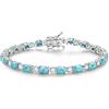 FANCIME Bracciale da tennis da donna, in argento Sterling 925, con pietra portafortuna, ideale come regalo per donne e ragazze, lunghezza 19 cm, 19.0 Zentimeter, Argento sterling, turchese