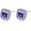 VONSSY Orecchini a perno con pietre preziose ipoallergeniche, orecchini in cristallo con zirconi brillanti, 925 perni d'argento senza nichel, orecchini quadrati con diamanti creati,regalo di gioielli