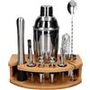 Whiskey Rocks Set da bartending da 12 litri con base rotonda shaker d'argento Cobbler