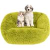 Lukery Cuccia per Cani Cuccia per Gatti, Cuscino Rotondo in Peluche Morbido Lavabile Letto Peluche Antistress Ciambella per Animali Domestici per Cani di Piccola (45X35CM,Verde Erba)