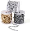 FASHEWELRY FASHEWERLY - Catena a maglia barbazzale in alluminio, 12,4 m, 3 colori, con rocchetto, per borse fai da te, creazione di gioielli, catene e collane