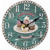 TFA Dostmann Cupcakes 60.3045.13-Orologio da Parete analogico Vintage, Motivo Cupcake, Diametro: 33 cm, Colore: Verde, (337 x (B) 41 x (H) 337 mm