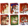 K3T 87027 - Confezione da 12 sacchetti regalo, motivo: Babbo Natale, 14 x 11 x 6,5 cm