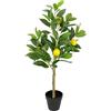 Flair Flower Albero di limone in vaso artificiale, pianta da frutto, pianta in vaso, pianta di agrumi, ramo di limone, frutta, pianta artificiale, piante d'appartamento, decorazione soggiorno, cucina, ufficio,