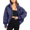 MJGkhiy Piumino Donna Invernale Calda Casual Antivento Giacca Taglie Forti Puffer Jacket Maniche Lunghe Cappotto Piumino Donna Invernale Moda Corto Giubbotto Imbottito Outwear