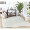 Livabliss Tappeto Shaggy Home Ampio Tappeto Salotto Moderno, Sala da Pranzo, Morbido Tappeti Shaggy per Camera da Letto, Motivo Astratto Berbero Peloso, leggera da Pulire, 160x220 cm Bianco