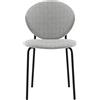 Venture Home Vault Dining Chair - Black Legs - Grey Fabric, Nero, Grigio