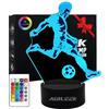AIRUEEK Regalo de Calcio per ragazzo-3D Luce Notturna Bambini-con 16 Cambi di Colore e Telecomando，Regali di Natale compleanno per bambin, ragazza, ragazzo, Decorazione per la camera dei bambini