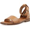 CA'SHOTT A/S Casmary-Sandali in Pelle con Cinturino Largo, Piatti Donna, Cognac, 36 EU