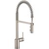 Moen 5923SRS Rubinetto da Cucina a Molla a Scatto con Una Maniglia con Power Boost, 0 V, in Acciaio Inox Resistente alle Macchie