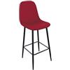 Urban living Sgabello da Bar in Velluto Vintage Inoui - H. 110 cm - Bordeaux