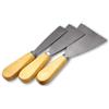 BullTek 3 PZ Spatola per Stucco in Acciaio Inossidabile, Set di Coltelli Raschietti Elastici per Pareti, Frattazzo Stuccatori Cartongesso - Distaccamento Carta da Parati