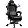 GTPLAYER Sedia Gaming Ergonomica con Poggiapiedi e Altoparlante Bluetooth Poltrona Ufficio Scrivania Sedie Girevole Musicale con Braccioli di Collegamento