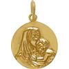 LES POULETTES BIJOUX - Pendente Placcato Oro Medaglia Tonda Madonna col Bambino