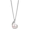 OROVI Collana Donna Argento 925 Collana con Ciondolo con Perla Coltivata con Zirconi 46 cm, gioiello anallergico confezionato in un elegante astuccio portagioie